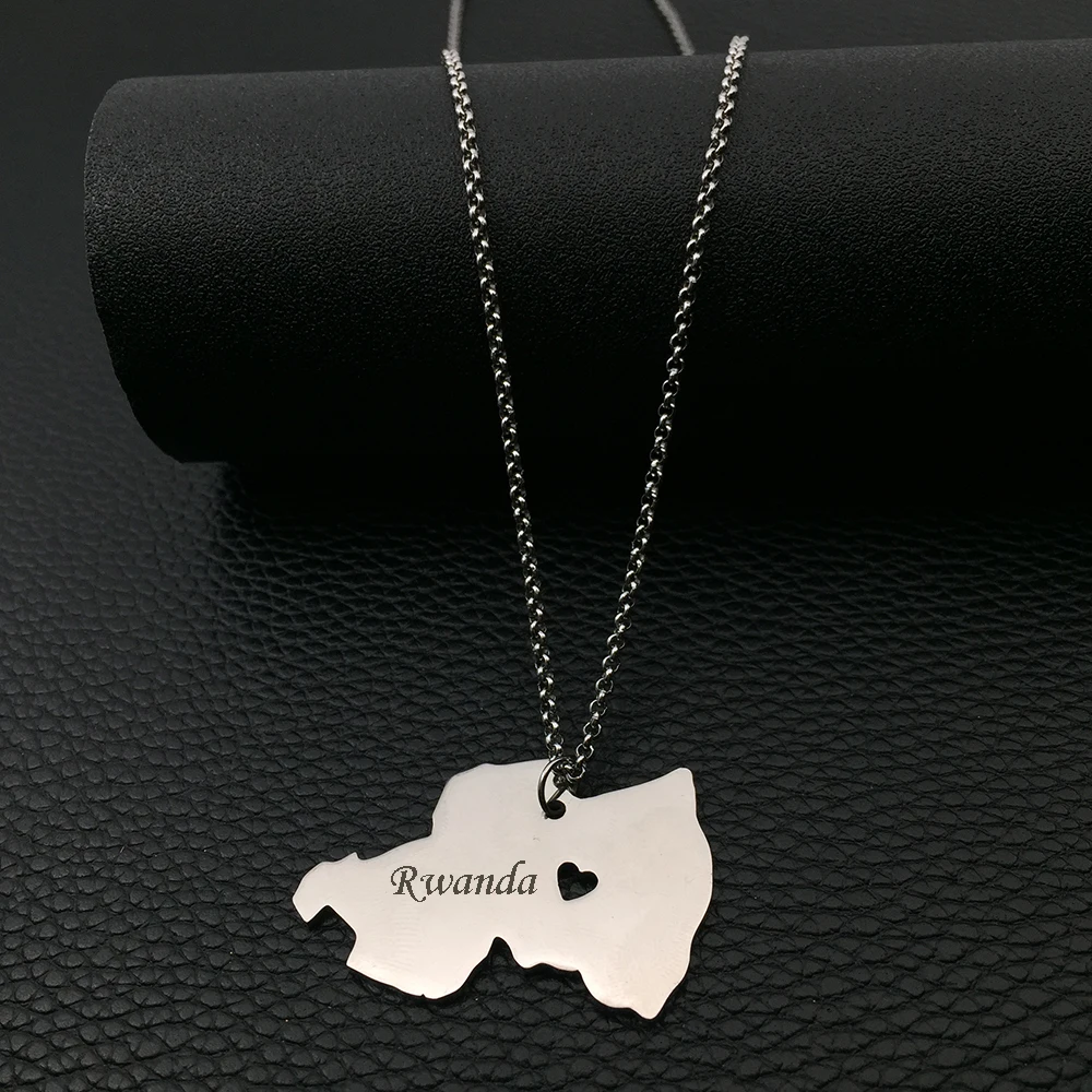 High Polished Rwanda Stainless Steel Jewelry Best Selling Engrave Some Letters Rwanda Necklace Drop Shipping Accepted YP4067