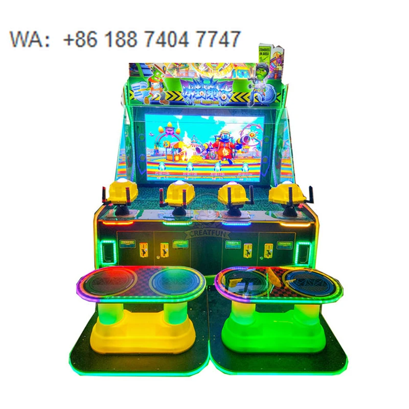 Coin Operated Kids 4 Players Simulator Arcade Water Gun Shooting Video Game Machine