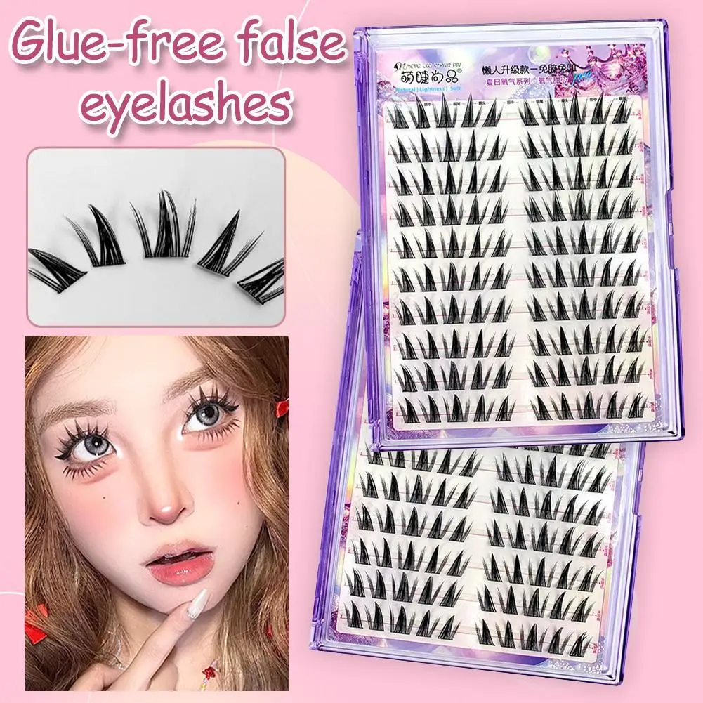 Large Capacity Glue-Free False Eyelashes Y Korean Girls' Style Natural Wispy Easy Apply Reusable False Eyelashes Facial Makeup