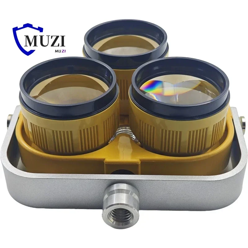 Prisma Triple amarillo de alta calidad con bolsa protectora para estaciones totales Nikon Trimble, compensación de topografía de 0mm/-30mm, triple reflejo