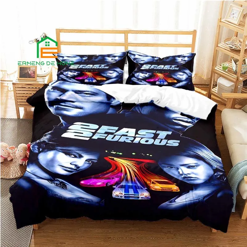 Fast and Furious Pattern Duvet Cover Set Bedding for Aldult Kids Bed Set Game Quilt Cover Comforter Cover Bedding Set