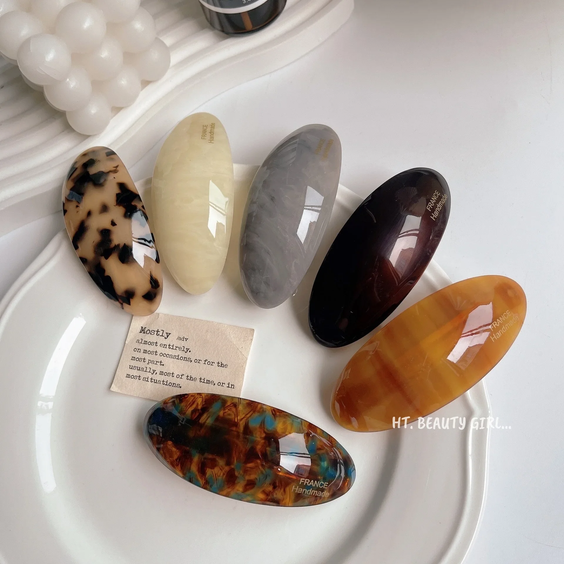 

Korean Acetic Acid Hair Clip Hair Accessories Women's Spoon Clip Spring Hair Top Clip Simple Wholesale Headpiece