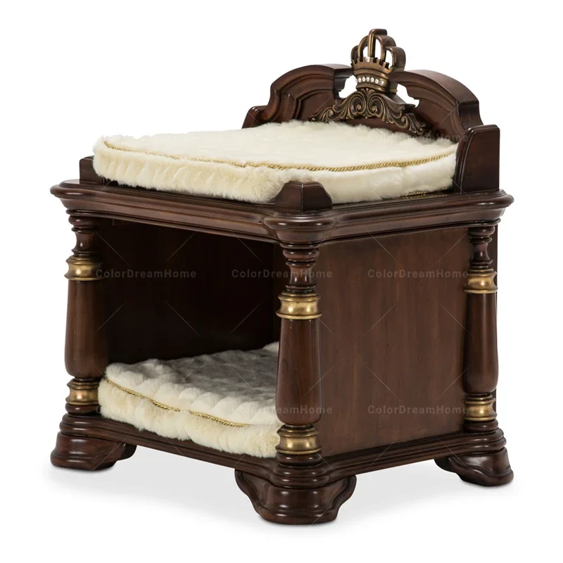 

America luxury furniture teak wooden antique design pet beds