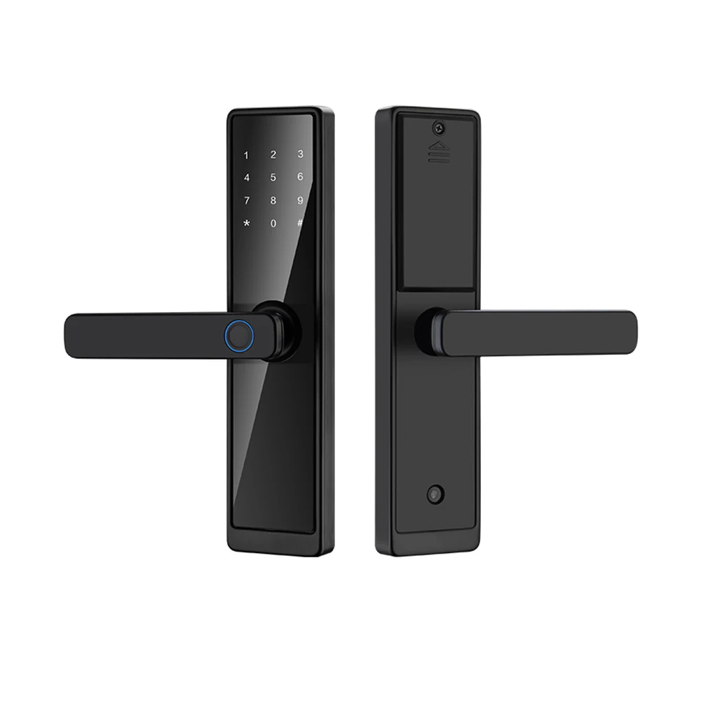 WAFU Smart Door Lock Entry Door Lock Handle with Cards and Keys Biometric Door Lock Tuya App Remote Operation WiFi Smart Lock