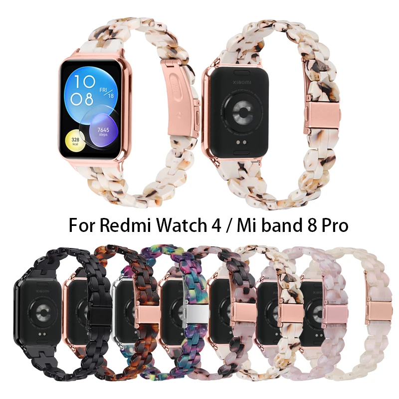 Pulseira de resina fina para xiaomi redmi watch 4 pulseira de relógio inteligente esportes feminino masculino pulseira correa para xiaomi mi band 8 pro pulseira