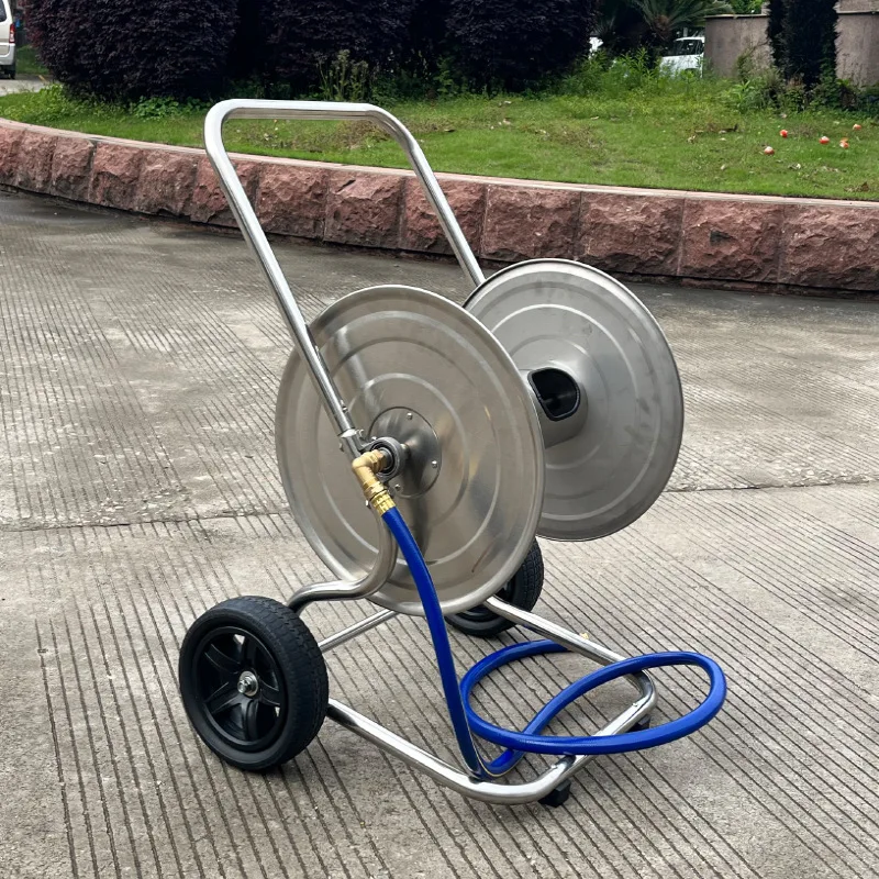 Stainless steel water pipe storage rack, household hose reel, car wash, flower water pipe, car hose reel, garden hose reel