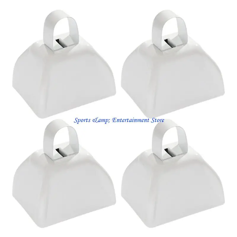 G7NF Pack of 4 Mini Metal Cowbell Set Colorful Color Antirust Fade Proof for Sports