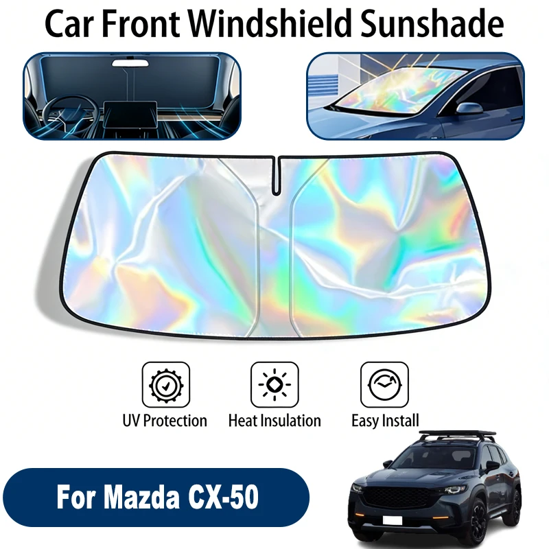 

Солнцезащитный экран для лобового стекла Mazda CX-50, складной, отражающий УФ-излучение, защитный чехол для переднего окна, аксессуары