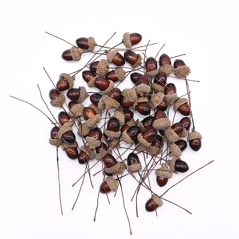 12/24 stücke Künstliche Früchte Eicheln Mini Schaum Gefälschte Nüsse Tannenzapfen Beere Blumen Bouquet Für Hochzeit Weihnachten Scrapbooking Kranz – Detail 3