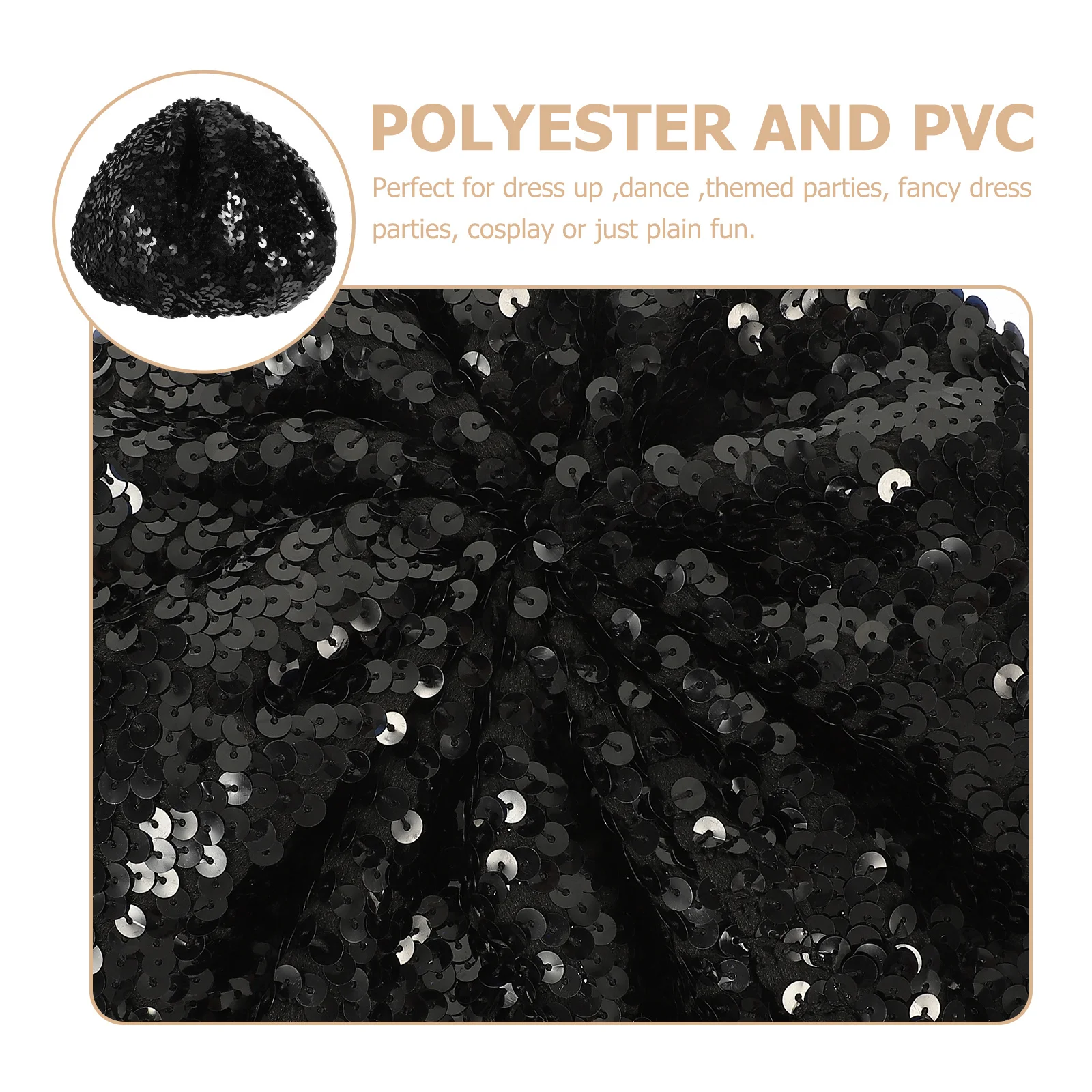 

Sparkle Sequin Beret Hat Women Fashion Lightweight Pvc Polyester Beanie For Dance Party Cosplay Accessories