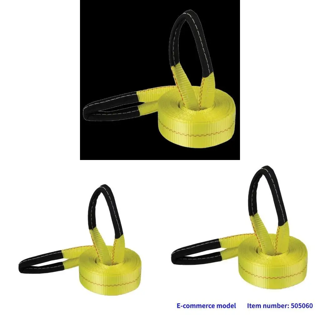 Polyester Construction Recovery Strap 9000kg Breaking Strength Winch Rope  