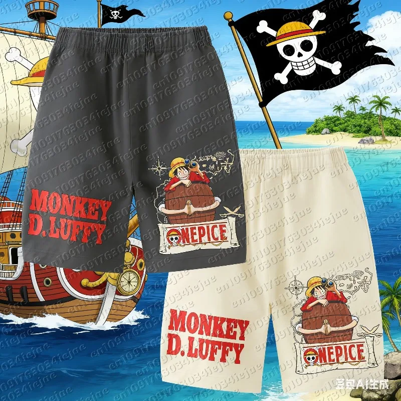 2026 Adult Luffy One-piece Surfing Shorts, Summer Anime Quick-drying Breathable Printed Sports and Fitness Shorts
