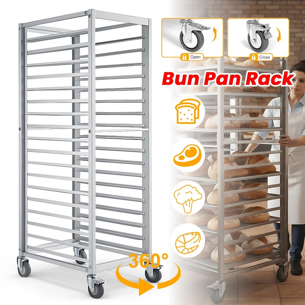 

18-ярусная алюминиевая тележка-стеллаж для противней на колесах для коммерческих кухонь, ресторанов, столовых, пиццерий