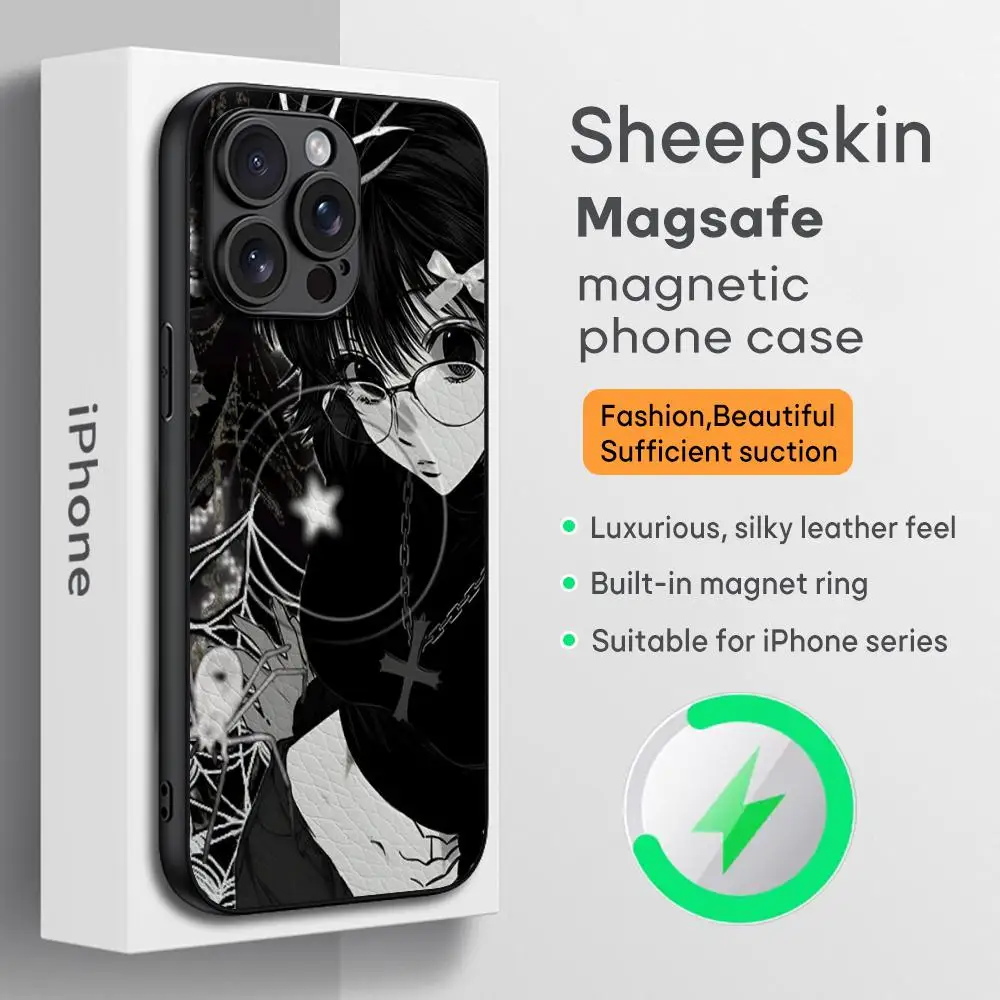 Shizuku sexy cool girl design Phone Case For iPhone 16 15 14 13 12 11 Plus Pro Max  High-end Luxury Magsafe Sheepskin