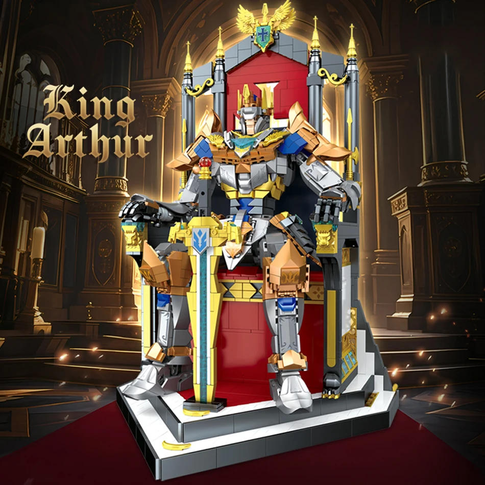 

MOC Technical Legend King Arthur Figures Knights of the Round Table Building Blocks King Throne Excalibur Bricks Toys Kids Gifts