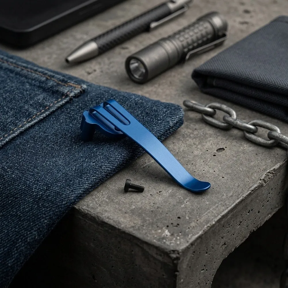 Everyday Carry 91MM Pocket Clip Clip For Outdoor Enthusiasts Stainless Steel Construction Wear-resistant Finish