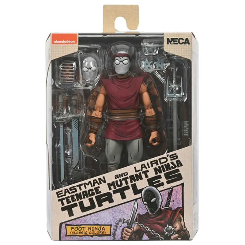 Teenage Mutant Ninja Turtle Foot Ninja Classic Colors Action Figure NECA 54382 TMNT Figuras Toys Anime 7-Inch Model Original