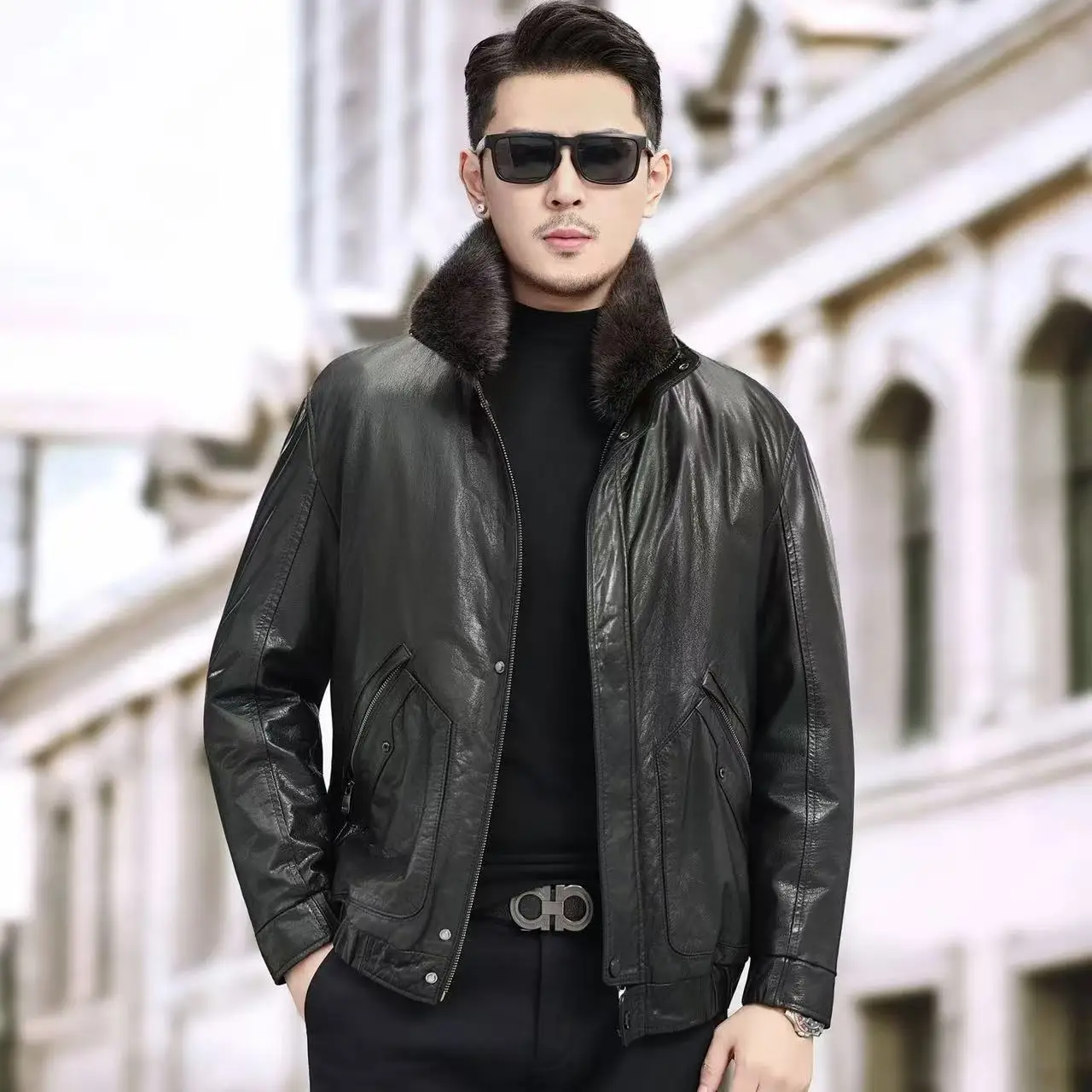 black mink collar