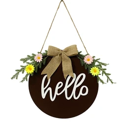 30cm Wooden Door Welcome Sign Front Door Welcome Sign Plaque For Hanging Door Wall Garden Home Porch Decor Brown/White/Navy Blue