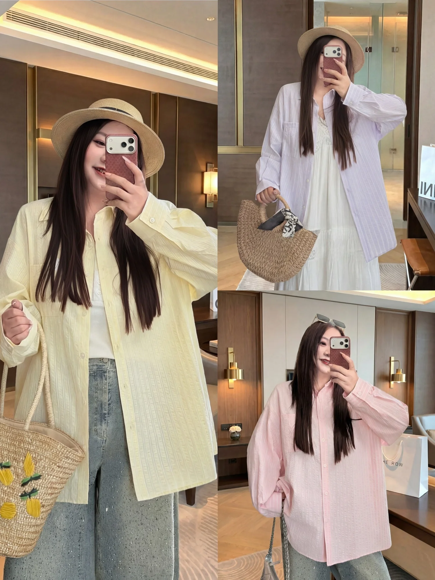 

Casual Loose plus Size Women's Shirt Summer New Commuter Style Slimming Meat Covering Thick Sister 17155H Polyester Cotton Blend