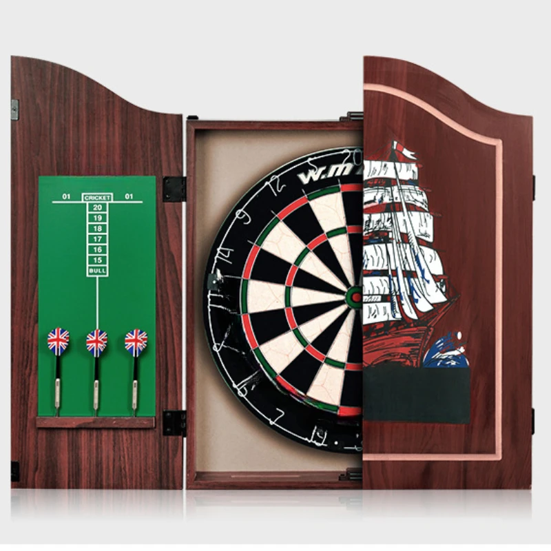 Dart board, professional 18-inch competition sisal dart board, dart board set, with wooden case.