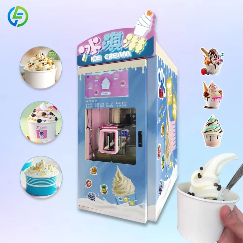 Commercial Automatic Ice Cream Machine 2 Flavors 8L/H Self-Serve with Touch Screen for Cafe/Mall CE Certified Customized