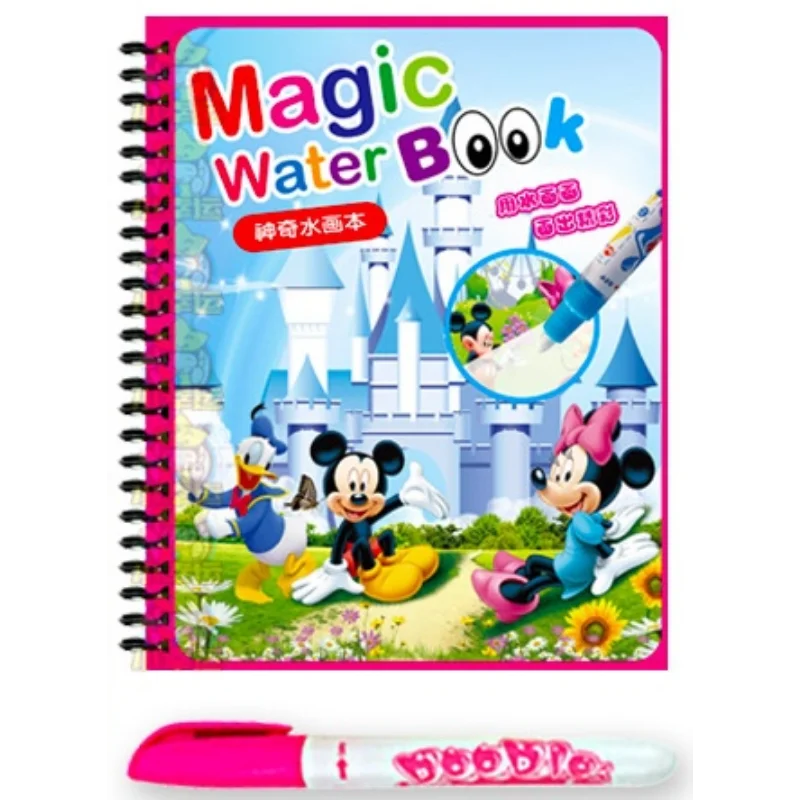 Disney Mickey Mouse Anime Painting Water This Magical Children\'s Painting Card Fun Water Picture Book Kids Birthday