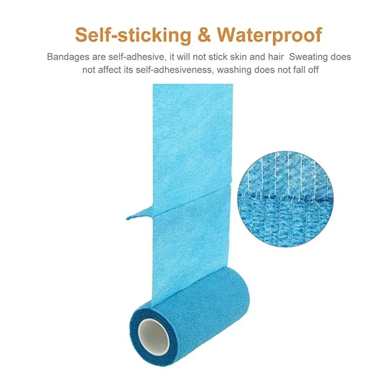 6-24 Rolls Waterproof Self-Adhesive Elastic Bandage Cohesive Tape athletic protective Health Therapy Bandage 2.5/5/7.5/10cm