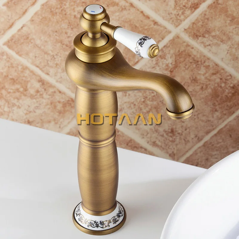 Bathroom Basin Faucet Antique bronze Brass Mixer solid copper Luxury Europe style Tap torneiras para banheiro crane YT-5061