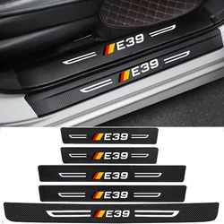 Carbon Fiber Threshold Scuff Plate Decorative Sticker for BMW 5 Series E39 Logo Car Door Sill Protect Anti Scratch Decals Strip