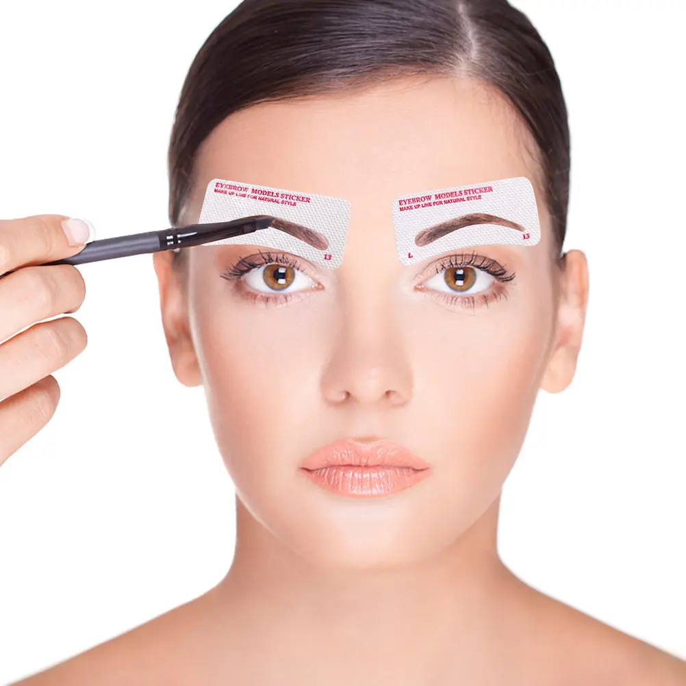 96pcs Wenkbrauw Make-up Stencil Kits Vrouwen Vormgeven Kaarten Wegwerp Template Tool Herbruikbare Wenkbrauwstencils Beginner Schoonheid Geschenken