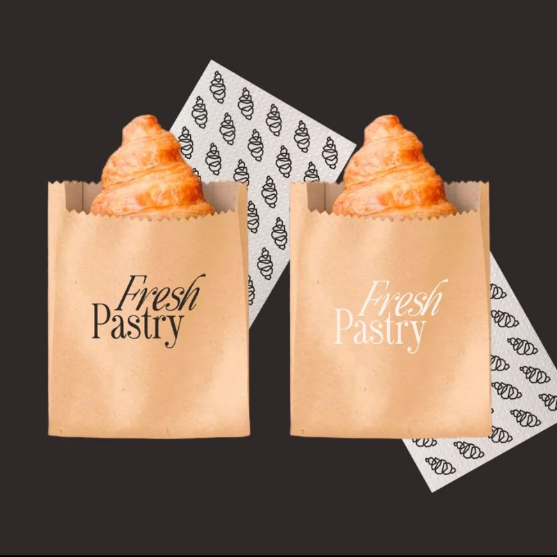 10 00piece.Custom.Fashion Design One-Stop Custom Logo Printing Solution Cafe Bakery Shop Bread Cookie Recyclable Packing Sma