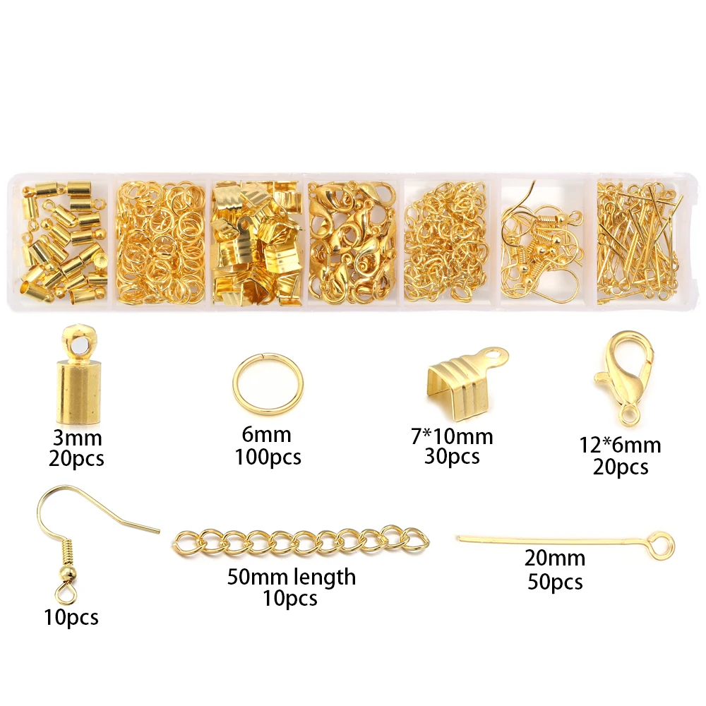 1Box 7-grid Alloy Accessories Jewelry Findings Tools Set For DIY Handmade Necklace Earrings Bracelet Jewelry Making Accessories