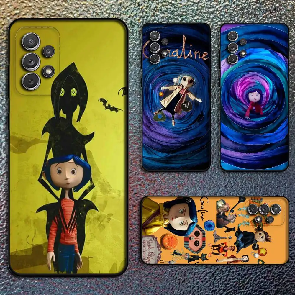 

C-Cartoon C-Coraline-S Phone Case For Samsung S25,S24,S21,S22,S23,S30,Ultra,S20,Plus,Fe,Lite,Note,10,9,5G Black Cover