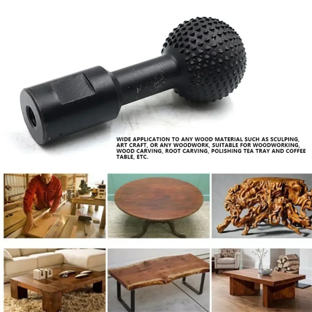 1pc Ball Shaped File Wood Carving File Rotary Burr For Angle Grinder Wooden Groove Carving Tool Handmade Woodworking Cutting Too