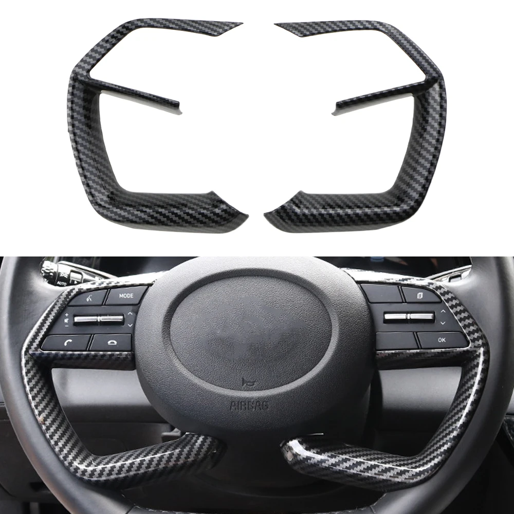 Para Hyundai Creta 2020 - 2025 Creta Grand 2025 cubierta de Panel de volante pegatina decorativa 2 uds accesorios interiores embellecedores