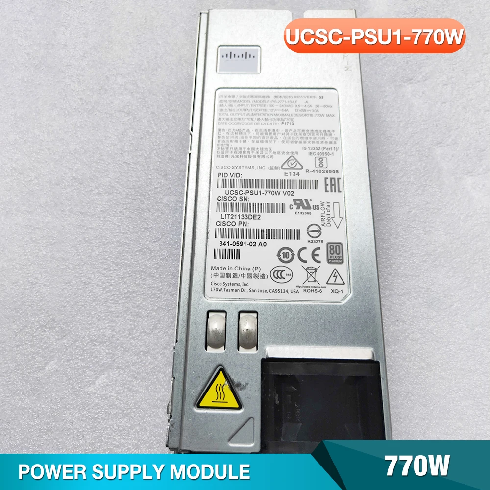 

For CISCO Power Supply PS-2771-1S-LF 341-0591-02AO 770W UCSC-PSU1-770W