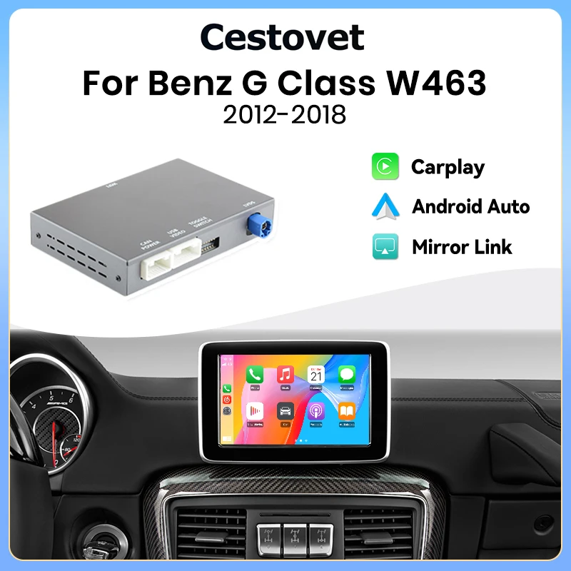 Adapter interfejsu bezprzewodowego CarPlay Android Auto Junsun do Mercedes Benz Klasy G W463 2012-2018 NTG4.5 NTG 5.0 System Bluetooth Airplay Autolink