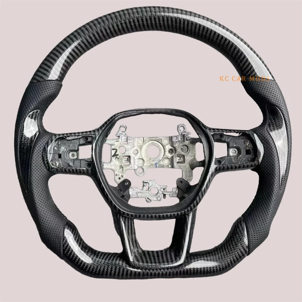 

Customized Black Carbon fiber D-Shaped Steering Wheel For HONDA CIVIC 11th 2021 2022 2023 2024