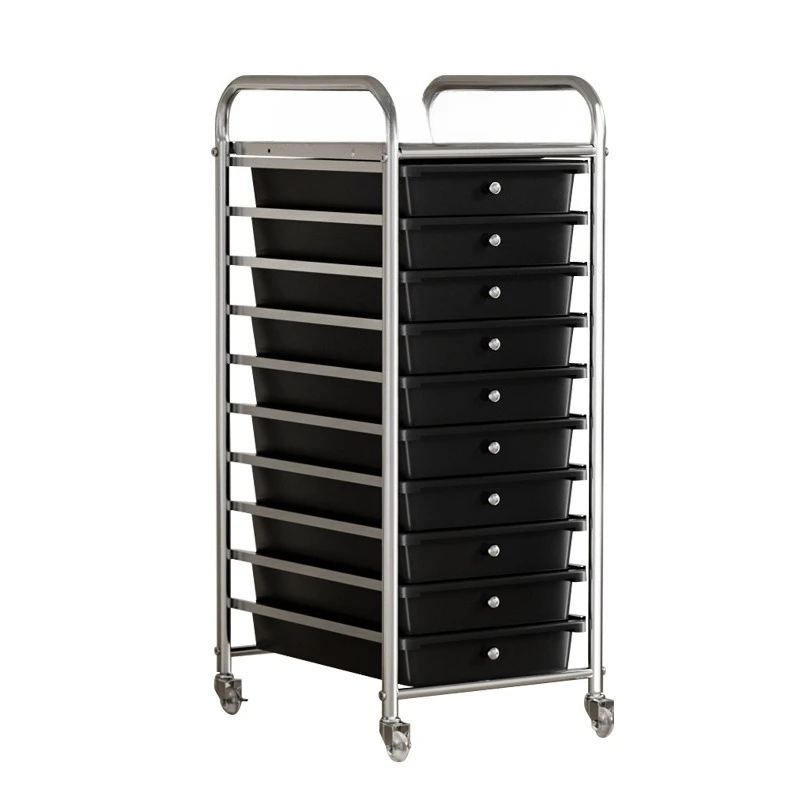 Household multi-layer drawer storage cabinet mobile trolley rack
