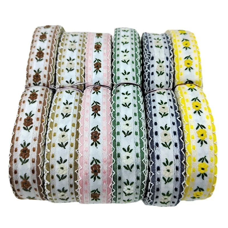 

3Yards 25mm Flower Embroidered Lace Trim Ribbon Garment Cotton Fabric for Apparel Clothes Accessories Handmade Sewing DIY Crafts
