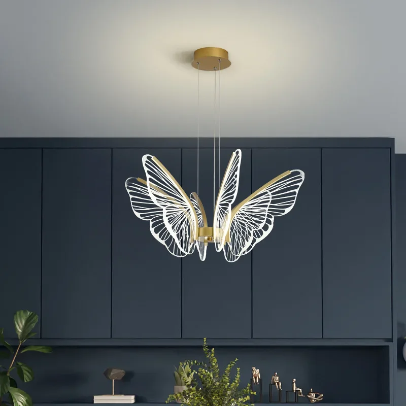 2024 borboleta lustre moderno e minimalista criativo sala de jantar quarto das crianças led lâmpadas inteligentes lâmpada decorativa