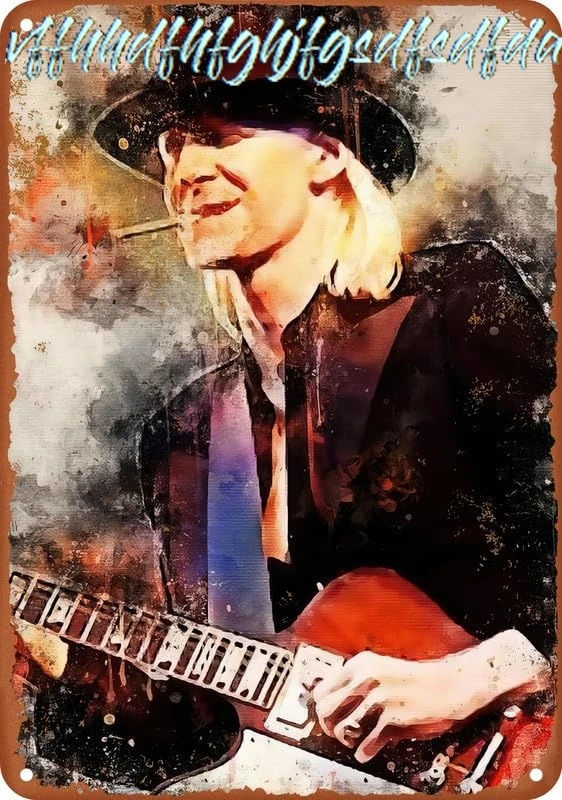 Johnny Winter Tin Sign Metal Vintage Tin Signs Bar Cafe Home Wall Decor Retro Poster 8X12 Inch sign