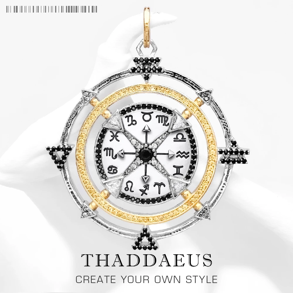 

Pendant Amulet Elements of Nature Black-Gold Brand New Jewelry Europe Style 925 Sterling Silver Vintage Gift For Women Men