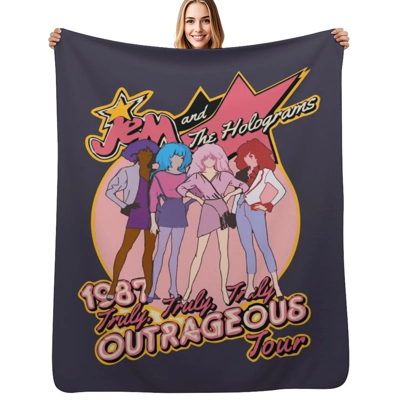 

Reveal The Secret Jem And The Holograms Gifts For Music Fan Throw Blanket Decorative Sofa anime Cute Nap Blankets