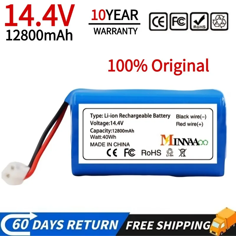 

New 4S1P 14.4V 12800mAh Li-ion Battery Pack,For XIAOMI MIJIA Mi Robot Vacuum-Mop Essential G1 MJSTG1, SKV4136GL H18650CH R30 R35