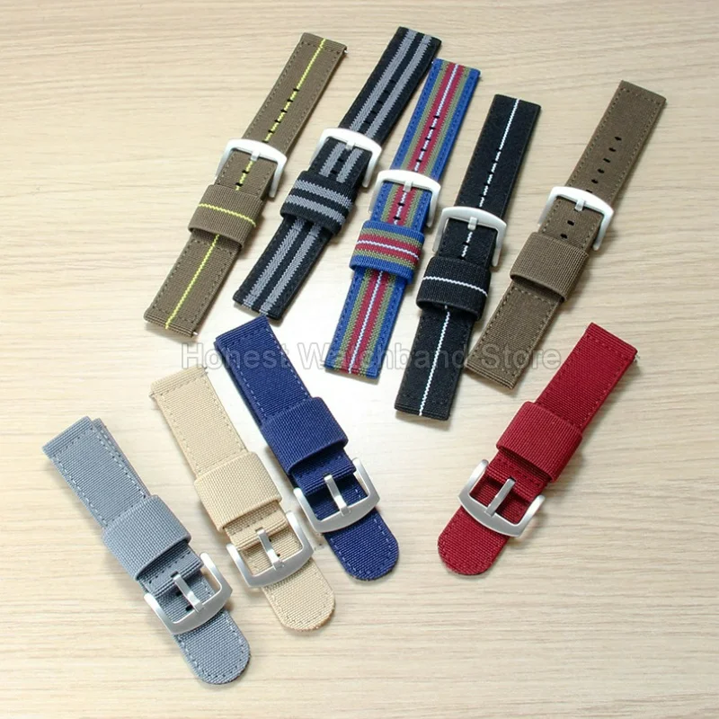 Elastic Woven Canvas Watch Accessories Neat Edged Comfortable for Hamilton Tissot Casio Mido Honor 3Pro Magic GS Watch Strap
