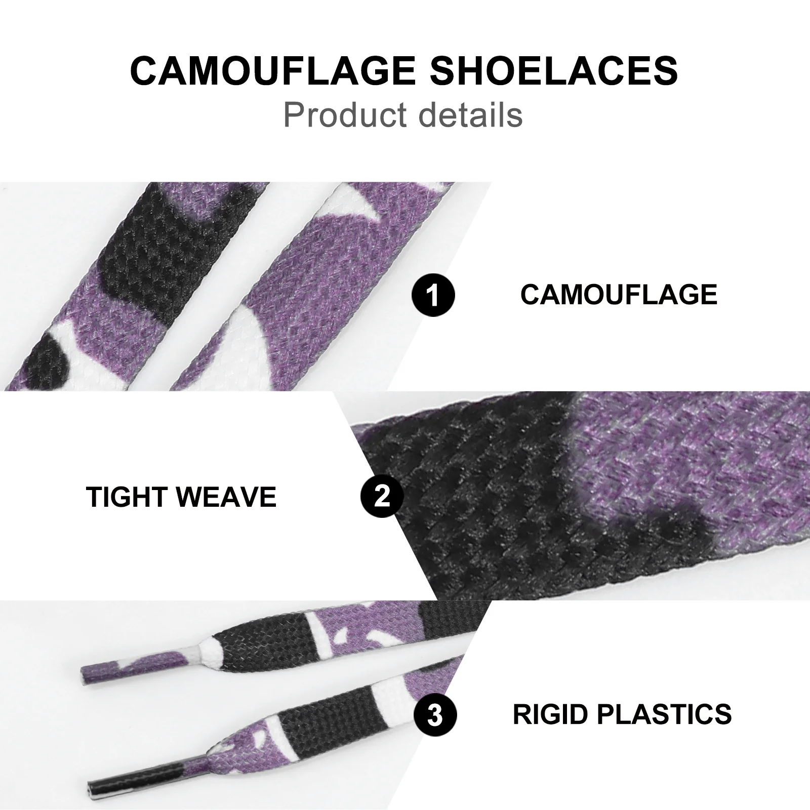 

10pcs Universal Flat Shoelaces Grey Camouflage Pattern For Sneakers Running Adults Elastic Shoe Ties Stretching Laces