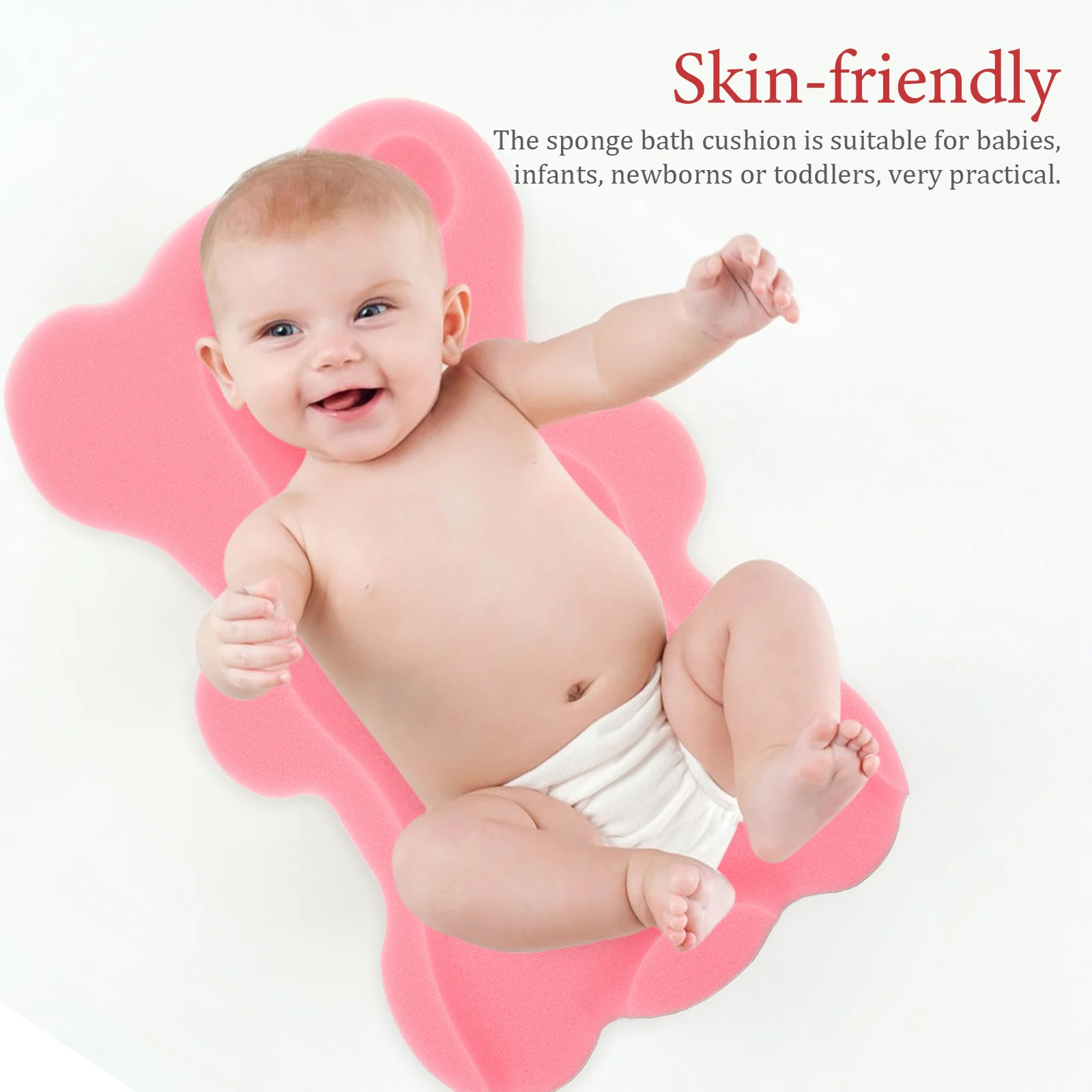 

Baby Bath Sponge Mat Non-Slip Soft PU Infant Cushion Newborn Bath Support Cartoon Bathing Essential Infant Sponge Cushion