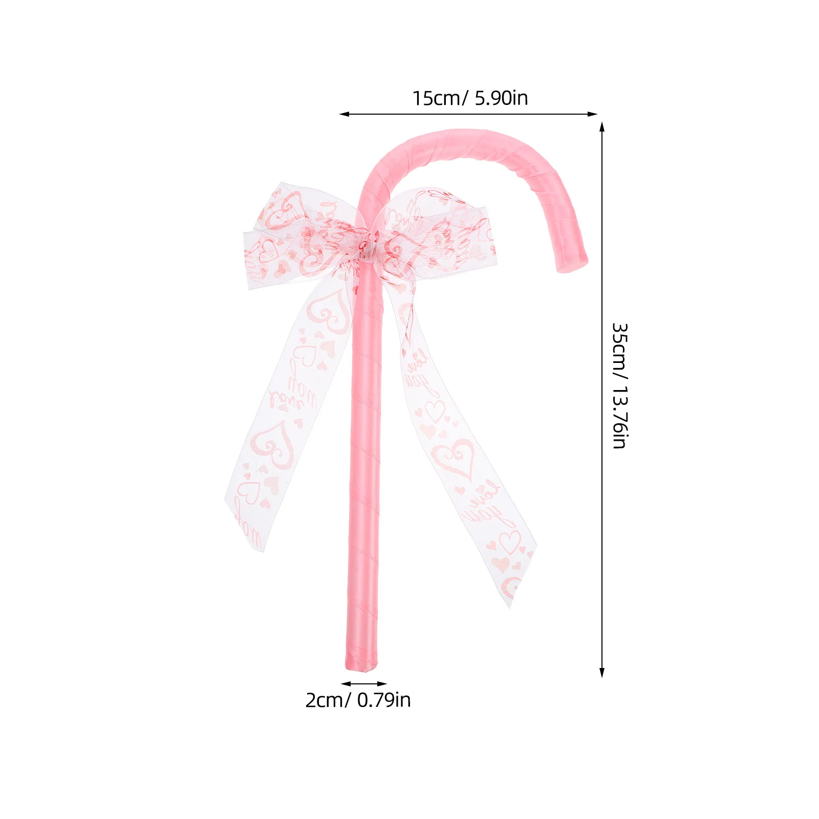 Halloween Pink Bow-Tie Cane Costume Prop Lightweight Durable Walking Stick for Party Cosplay Dance Role Cane Costume